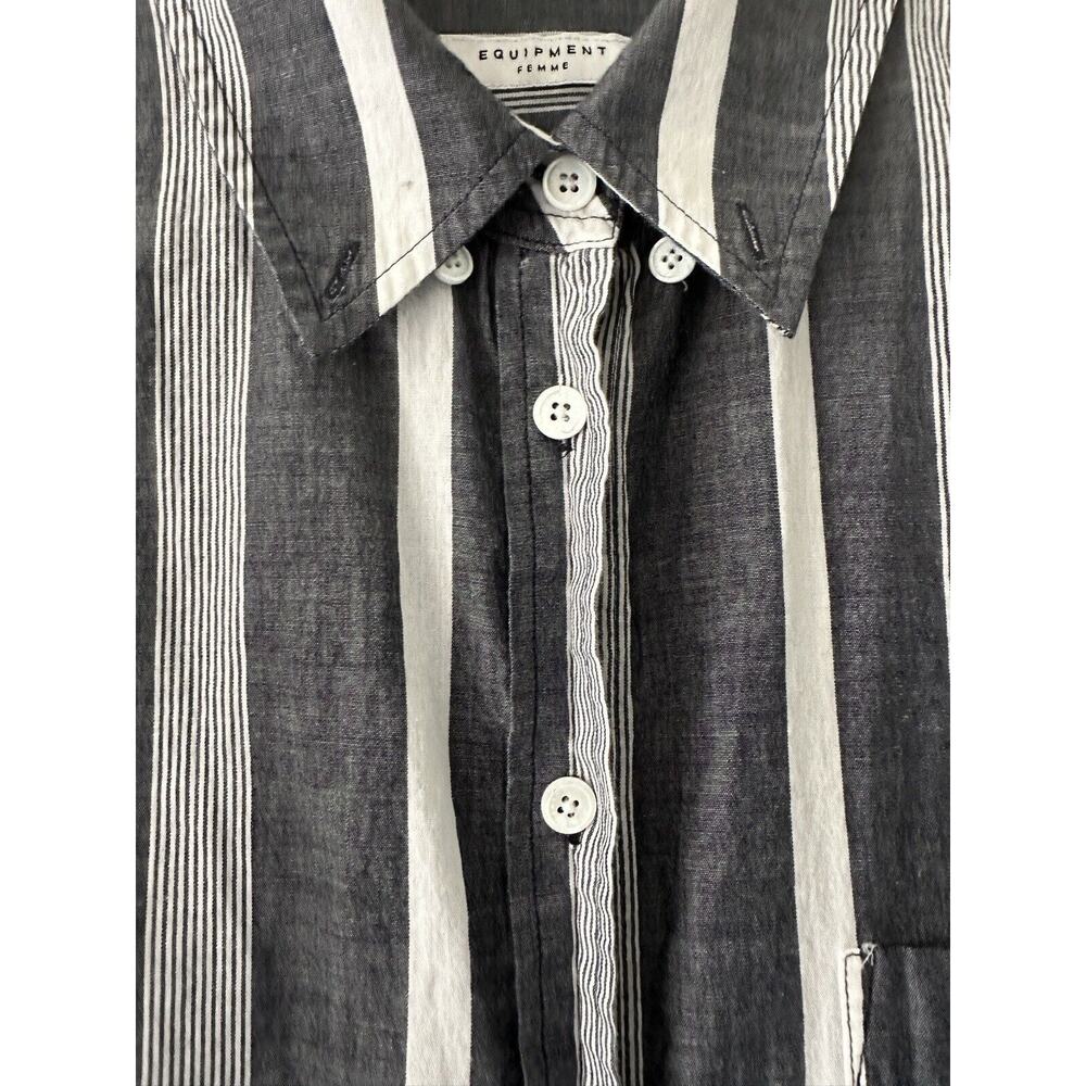 Equipment Femme Striped Oxford Button Down Oversized Blouse | Women’s Lg - Picture 8 of 8